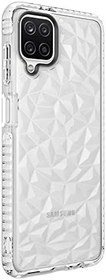 Resim Samsung Galaxy A12 ile uyumlu Kılıf Bumper Şeffaf Buzlu Kapak Beyaz 