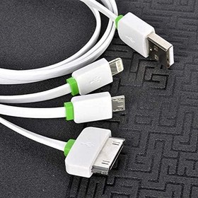 Resim High Speed 3 in 1 Lightning Micro Type-C Usb Kablo Beyaz 