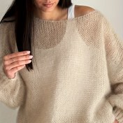 Resim Kadın Hafif Kardigan - Yarı Şeffaf, Bol Kesim, Rahat Bahar/Yaz Kazak, Mavi, Hafif Kardigan | Rahat Kesim Kazak | İnşaat, Hafif Kardigan 