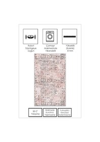Resim West Home Dijital Baskı Yıkanabilir Kaymaz Taban Mutfak Halısı Salon Halısı Ve Yolluk Wh 548 Rose 