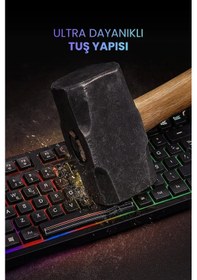 Resim C-66 Rgb Led Işıklı Kablolu Chocolate Klavye + Mouse Set Diğer 