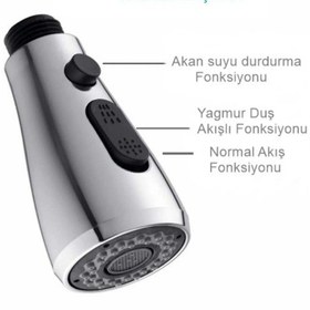 Resim Karizma Lüx Endüstriyel Spiralli Mutfak Evye Bataryası El Duşu 3f 