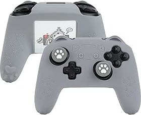 Resim GeekShare Cat Paw Controller Skin Grips, Nintendo Switch Pro-Kaymaz Silikon Koruyucu Kılıf Switch Pro Kablosuz Kumanda için Joystick Kapakları - Gri 