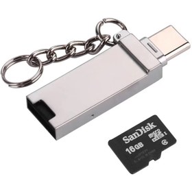 Resim Ally Mobile Ally 2in1 Usb Type-c Kart Okuyucu Card Reader - Gümüş 