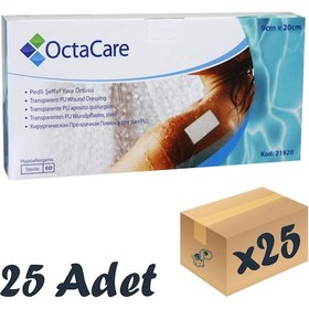Resim OctaCare Şeffaf Pedli Su Geçirmez Yara Örtüsü Tekli Steril Paket 9 CM x 20 CM 25 Adet 