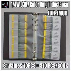 Resim Topnotch 310 Parça 1/4w Renk Halkalı Endüktör Kitabı 31 Çeşit 1µh-1mh 