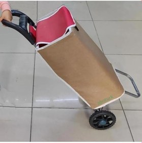 Resim Rahat Alışverişe Sağlam Ve Dayanıklı Çift Tekerlekli El Arabası Türk Malı Standart Pazar Arabası 