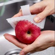Resim 1 adet Çok Amaçlı Mutfak Temizleme Fırçası - Sebzeleri ve Meyveleri Kolayca Yıkamak için Bükülebilir Parmak Kapağı, Ev Kullanımı için Mükemmel, Patates, Aralıklı Fırça 