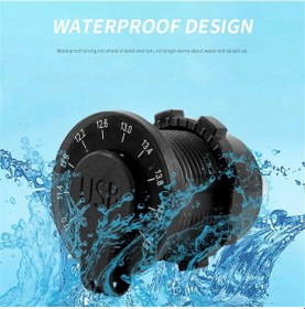 Resim Pano Tip Akü Göstergeli Usb Araç Şarj Söketi 2li Usb 3.0 