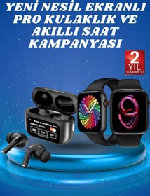 Resim Genel Markalar Ekranlı Yeni Nesil Pro Kulaklık ve Akıllı Saat Kampanyası Kulak İçi Mikrofonlu 