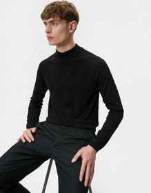 Resim Yarım Balıkçı Yaka Kazak Slim Fit Triko Uzun Kollu 