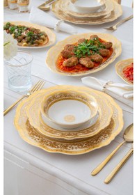 Resim Acar Vendome 12 Kişilik 60 Parça Porselen Yemek Takımı Renkli 