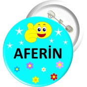 Resim Misal Çocuk Rozet 13 - Aferin (10 Adet) 