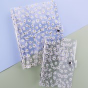 Resim Şeffaf Glitter Papatya Dosya Kapak Notebook Kapak Pvc Su Geçirmez Binder 