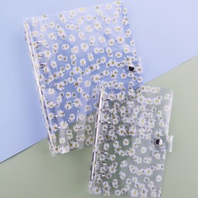 Resim Şeffaf Glitter Papatya Dosya Kapak Notebook Kapak Pvc Su Geçirmez Binder 