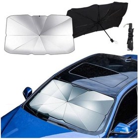 Resim Oto Araç Güneşlik Ön Cam Katlanabilir Pratik Etkili Dayanıklı Şemsiye Tip 130x75cm Glz02350150 1 Adet 