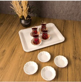 Resim Termostar Enternasyonel 8 Kişilik 9 Parça Melamin Çay Takımı Beyaz 