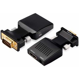 Resim Qgeem QG-HD12 VGA To HDMI & Aux Dönüştürücü Adaptör 1080P Full Hd 60Hz Görüntü Aktarım 