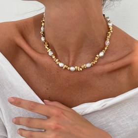 Resim Bohem tarzı düzensiz sahte kırık kolye, basit ve moda partiler için mükemmel, festivaller sırasında kadınlar için çok yönlü bir hediye olarak uygun. 