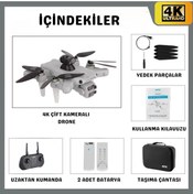 Resim toystower 4K Full Hd 2 Bataryalı 500M Menzil Çift Kameralı Katlanabilir Kameralı Profesyonel Drone 40 DK Uçuş 