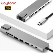 Resim CF10 Macbook Uyumlu 8ın1 Type-C To 4K HDMI Tv Uhd 1080P 2*Type-C 2*USB 3.0Ethernet Lan 2*Sd Çevirici Adaptör Daytona