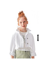 Resim Nk Kids Xo Kids Düğmeli Polo Yakalı Sahte Çift Cepli Düz Renk Kız Çocuk Ceket 8-14 Yaş 36704 