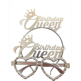 Resim Mika Birthday Queen Taç Gözlük Set Gümüş Tüm Yaşlar 