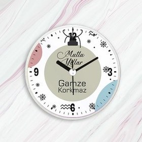 Resim Yılbaşı Hediyesi Saatli Buzdolabı Magneti 