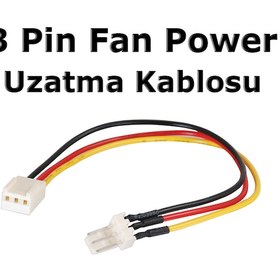 Resim 3 Pin Fan Power Güç Elektrik Uzatma Kablosu 10Cm 