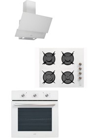 Resim Çetintaş Evii çetintaş beyaz cam ankastre set 