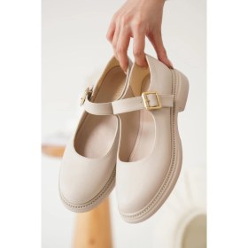 Resim Zerenyus Brexi Premium Bej Gunluk Mary Jane Loafer 