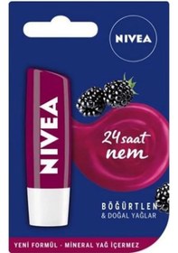 Resim Nivea Lip Böğürtlen 24 Saat Nemlendiren Dudak Kremi 