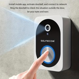 Resim Akıllı Video Kapı Zili, 2.4GHz Kablosuz WiFi HD Gece Görüşü, Duvara Monte Edilebilir, Lityum Polimer Pil, Video Aramaları Destekler 