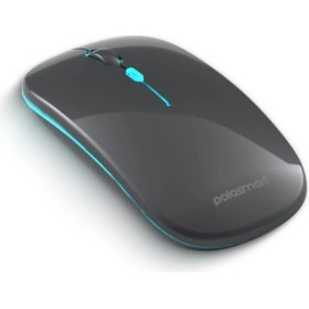 Resim Polosmart PSWM20 LED Aydınlatmalı Sessiz Kablosuz Bluetooth 1600DPI Mouse Gri 