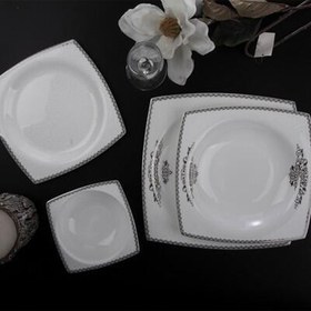 Resim Aryıldız Bone Square Porselen 62 Parça Yemek Takımı 31034 