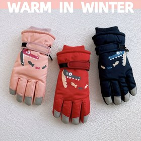 Resim Gençlerin Karikatür Kaymaz Rüzgar Geçirmez Kayak Eldivenleri - Oyun Sever Hayvan ve Yıldız Tasarımlarıyla Tam Parmak Kış Eldivenleri, Kar Oyunları, Okul ve Tatil Hediyeleri İçin Yumuşak Polyester, Pembe/Kırmızı/Siyah, Gençlerin Kış Eldivenleri, Oyun Sever Genç Tasarımları, Dayanıklı Genç Eldivenleri 