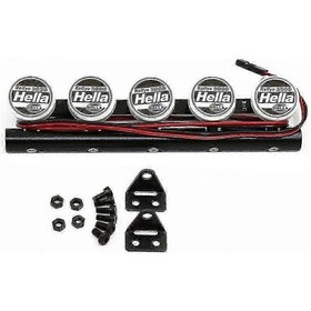 Resim Rc Araba Tavanı 5 Işık Arama Işıkları Yuvarlak Parlak Led Lamba 1/10 Rc Paletli Trx4 Eksenel Scx10 Off-r İçin 