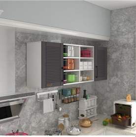 Resim Kenzlife Hazır Mutfak Dolabı Biber60 Gri Mod2 60 160 32 Mebran Kapak Suntalam Gövde Beyaz 