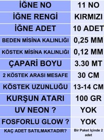 Resim Ea genset İstavrit Çapari 25x12 11 No 10 Kırmızı İğneli 2li Paket 
