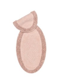 Resim Pamuklu Nazande 2'li Klozet Takımı Pudra 60 x 100 / 50 x 60 CM Pudra 