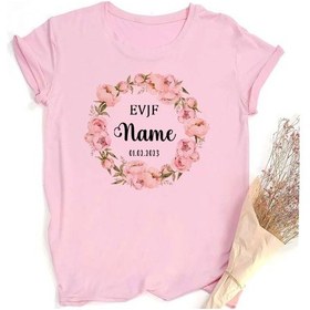 Resim Menıscounter Kişiselleştirilmiş Evjf Takımı Gelin Tişört - Bekarlığa Veda Partisi - Özel Ad Nedime Tişörtgümüşkadın Gümüş 