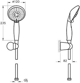 Resim VitrA Cozy A45681 5F El Duşu Takımı, Krom 