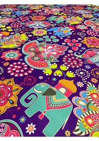 Resim ndian Fil Desenli Kumaş Kırlentlik Döşemelik Kumaş Dijital Baskı 