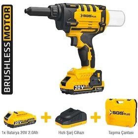 Resim Sgs Sgs5465 Akülü 20v 2.0ah Perçin Tabancası 