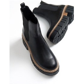 Resim Luvishoes Luz Siyah Cilt Kadın Bot Siyah 