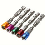 Resim 5'li Manyetik Phillips Matkap Ucu Seti, 65mm S2 Çelik ve 1/4" Altıgen Sap Güçlü Tornavidalar için - Endüstriyel Kalite Aletler 