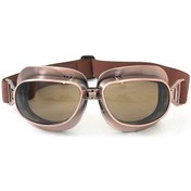 Resim Vintage Pilot Tarzı Motosiklet Gözlüğü Cruiser Scooter Gözlüğü 