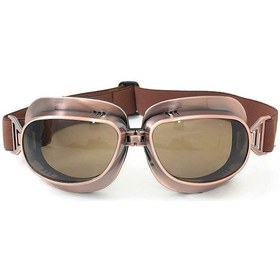 Resim Vintage Pilot Tarzı Motosiklet Gözlüğü Cruiser Scooter Gözlüğü 