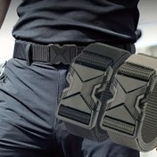 Resim Erkekler için Spor Kanvas Kemer, Hızlı Çıkarma Tokası - Dış Aktiviteler, Günlük Antrenman & Kot Aksesuarı için Mükemmel, Siyah 