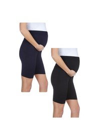 Resim Luvmabelly Myra8028 8028 Beli Lastikli Hamile Şort Seti-lacivert - Siyah 